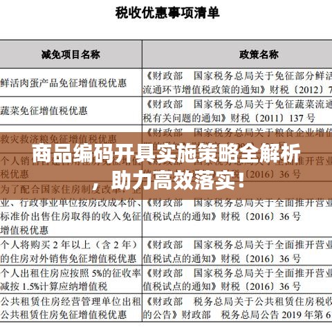 商品编码开具实施策略全解析，助力高效落实！