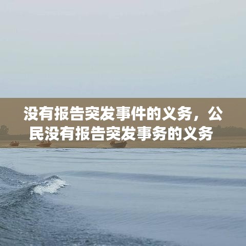 没有报告突发事件的义务，公民没有报告突发事务的义务 