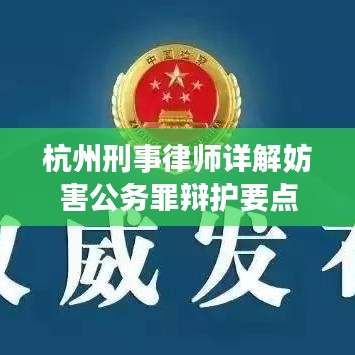 杭州刑事律师解析妨害公务罪辩护核心要点