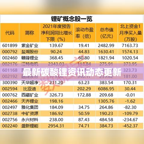 最新碳酸锂资讯动态更新