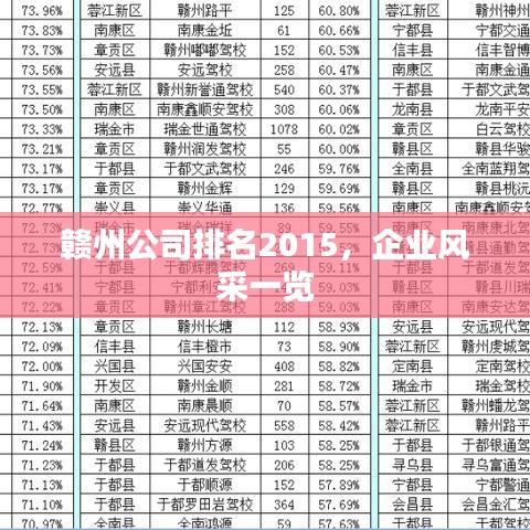 赣州公司排名2015，企业风采一览