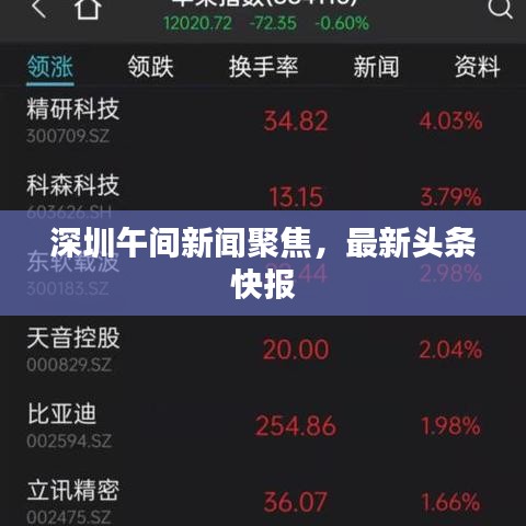 深圳午间新闻聚焦，最新头条快报